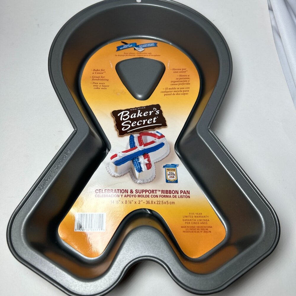 Baker's Secret Celebration And Support Ribbon Baking Mold Cake Pan Cancer NEW